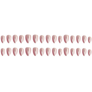 Venta al por mayor Prensa en las uñas Uñas medianas con pegamento Uñas artificiales Almendra Uñas postizas reutilizables - Product Image 2