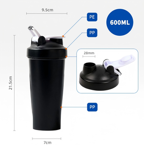 Custom logo Protein <b>Shaker</b> Fitness Plastic Black Gym Blender Protein Sports <b>Shaker</b> Water <b>Bottle</b> - Product Image 4