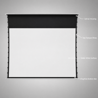 Écran de projection motorisé encastré au plafond, écran à tension par languettes dissimulées, écran de projection pour cinéma maison 4K blanc mat, 120 150 pouces
