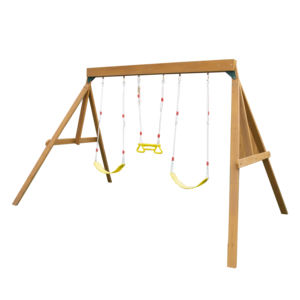 Ensemble de balançoires en bois pour terrains de jeux, parcs et cours, design moderne, vente chaude - Product Image 1