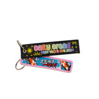 Porte-clés personnalisé en PVC écologique avec logo brodé, cordon court tissé, mousqueton à crochet d'aigle pour voiture et moto, porte-clés de marque