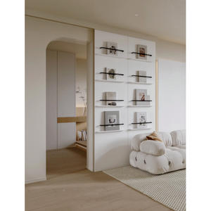 Étagère en <span class=keywords><strong>bois</strong></span> massif porte coulissante couleur magazine journal étude porte suspendue sans rail fantôme porte invisible - Product Image 2