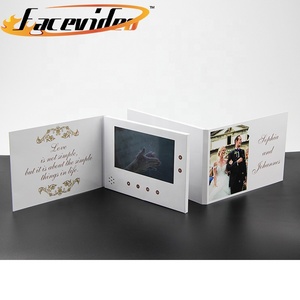 Brand New 7 inch LCD thẻ quảng cáo Music Book <span class=keywords><strong>Player</strong></span> cho lời mời đám cưới tài liệu giấy video Brochure - Product Image 2