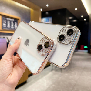 <span class=keywords><strong>Funda</strong></span> para Teléfono con Marco Suave Chapado en Oro Diamante para <span class=keywords><strong>iPhone</strong></span> 11 12 Pro Max, para <span class=keywords><strong>Apple</strong></span> <span class=keywords><strong>iPhone</strong></span> 13, <span class=keywords><strong>Funda</strong></span> Protectora Lateral Brillante - Product Image 2