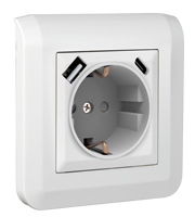 Prises murales de haute qualité 220V Europe PC 10A/16A avec USB et Type-C 20W à charge rapide pour la maison et les hôtels, 250V Max, double pôle
