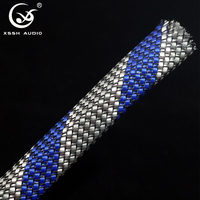 Manchon de protection de câble HIFI en rayonne, nylon et coton tressé en spirale de 12 mm, multicolore, flexible, pour câble OEM