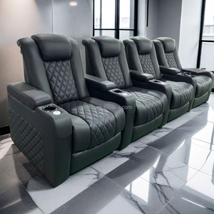 Sofá Reclinable Eléctrico Seccional de Cuero Genuino Foshan Furniture, Diseño Moderno para Sala de <span class=keywords><strong>Cine</strong></span> en Casa, Asientos Eléctricos de <span class=keywords><strong>Cine</strong></span> - Product Image 4
