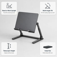 Support de lecture au sol réglable, pliable multi-angles, support pour livre, tablette et ordinateur portable, réglage télescopique de la hauteur, pour la maison et l'étude