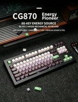 Teclado Zornher CG870 Energy Pioneer RGB para Juegos, Teclas Translúcidas, Tri-Modo, Intercambiables en Caliente, Personalizables para Oficina