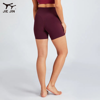 JIEJIN Short personnalisé de yoga et fitness taille haute à séchage rapide par compression pour soulever les fesses