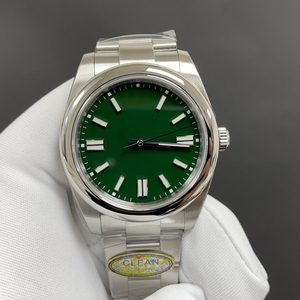 Montre-bracelet automatique de luxe unisexe, boîtier en acier inoxydable de 41 mm, verre saphir, cadran bleu ciel, montre mécanique analogique, étanche 100 bars - Product Image 2