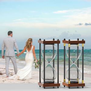 DIY Large Fillable Hourglass <b>Timer</b>, Empty Hourglass Decorative Wooden Sandglass Clear - Product Image 2