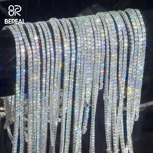 Wholesale 14K 18K VVS Moissanite Diamond Tennis Chain Necklace Dropshipping 3mm 4mm 5mm Silver Fine Jewelry Bracelet Men Women