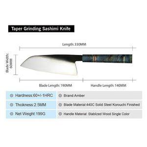 سكين مطبخ احترافي جديد لعام <span class=keywords><strong>2026</strong></span> مصنوع من الفولاذ المقاوم للصدأ 440c مع مقبض خشبي مستقر - Product Image 6