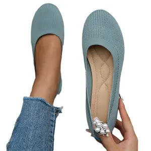 New Fashion Women's Flats Shoes Round Toe Walking style Shoes Comfortable Dressy Slip On Flats