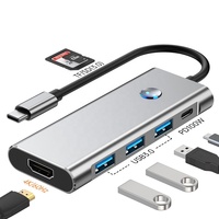 Station d'accueil USB C 7 en 1, 4K60Hz HDTV, 3*USB 3.0, PD100W, lecteur de carte SD/TF, hub multiport Type C pour ordinateur portable MacBook