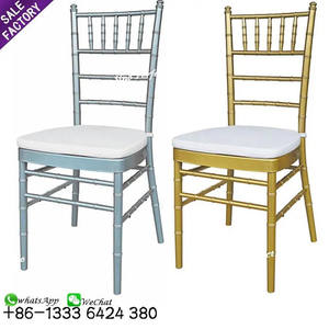 High Quality Hotel Banquet Wedding Furniture Metal Iron White Cushion <b>Black</b> Stacking Chiavari Tiffany Chivalry <b>Chair</b> - Product Image 4