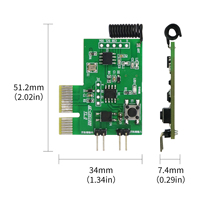 Sakelar Tombol Daya Komputer Kontrol Jarak Jauh RF Nirkabel DC3-3.6V Modul Baterai AAA Jangkauan Tetap 50m untuk Warnet
