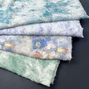 Custom 3D Watercolor Floral 100% Polyester Jacquard <strong>Fabric</strong> <strong>Medium</strong> Weight 40S40S Yarn Count Soft Structured for Wedding Dresses - Product Image 3