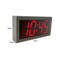 Reloj IP PoE Rojo de 4 Pulgadas y 4 Dígitos, Servidor de Tiempo GPS Sincronizado, Cambio Automático de Horario de Verano