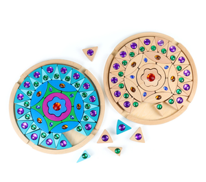 Set blok bangunan pelangi akrilik Puzzle edukasi sensoris aman Logo dapat dikustomisasi permainan konstruksi penumpuk pelangi kayu - Product Image 5