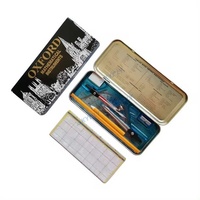 Trousse de Géométrie Scolaire Complète de Haute Qualité avec Compas, Rapporteur, Règles et Crayons de Couleur