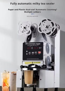 Máquina automática para sellar vasos de bubble tea, componentes principales del equipo de envasado de bebidas de té con leche en botellas, para vasos de PP/PE/papel de 88/90/95 mm - Product Image 6