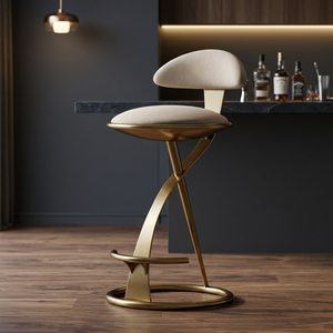 Taburete de Bar Metálico Moderno y Ecológico con Estructura Metálica, Diseño Minimalista, Mueble para Isla de Cocina, Asiento Estable a la Altura del Mostrador - Product Image 1