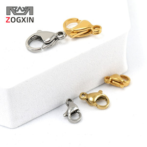 Zogxin <b>Lobster</b> Clasp 18K Gold Plated Stainless Steel For Bracelet Making Jewelry Findings Components Cat <b>Claw</b> Shape - Product Image 1