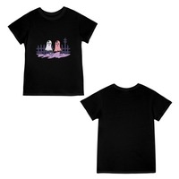Kaos Wanita 100% Katun Musim Panas Kasual Anti-Kerut Lengan Pendek Sablon Heat-Transfer Bahan 180g dari USA Stock Dropshipping