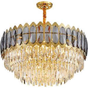 Lustre décoratif de luxe moderne en cristal de k9 d'or de salon d'éclairage d'hôtel - Product Image 6