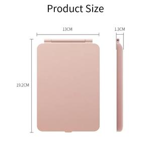<span class=keywords><strong>Miroir</strong></span> de maquillage plat pour Ipad avec couverture rabattable et illuminé sur support de table pliable en plastique personnalisé avec lumière LED de 3 couleurs - Product Image 4
