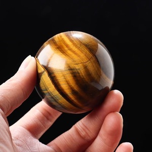 Esfera de Piedra de Ojo de Tigre Rojo Amarillo Natural al por Mayor, Bola de Cristal Artesanal, Cristal de Feng Shui, Wicca, Boho, Piedra Curativa para Decoración del Hogar - Product Image 1