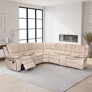 Modern Living Room Manual Retractable Tufted Corner Recliner <b>Sofa</b> Set with <b>Sponge</b> Filling - Product Image 6