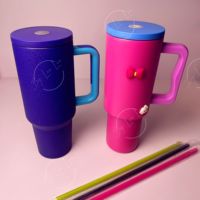 Gobelets de 40OZ Halloween Pumpkin Ghost Tumbler Tasses en céramique 14 couleurs stockées Noir Rose UV DTF Imprimé Gobelets Paille pour Voyage