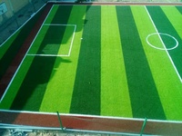 XIAOU50100 Langlebiger Fußball/Kunstgras-Rasen - Dunkelgrün/Hellgrün Optionen Fußballplatz Kunstrasen