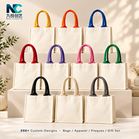 Sac fourre-tout en toile personnalisé avec poignées de 10 couleurs, sac de courses réutilisable de 12 oz pour les trajets domicile-travail
