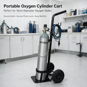 Industrial Single Oxygen Cylinder Hand Truck Steel Gas Tank Trolley <b>Welding</b> Bottle <b>Cart</b> Chain Lock Workshop Material Handling - Product Image 4
