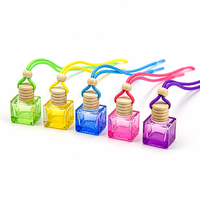 Vente en gros – Flacon diffuseur de parfum pour voiture 10 ml, vide, en verre, avec couvercle en bois, pour huiles essentielles, surface gravée, pour rafraîchir l'air
