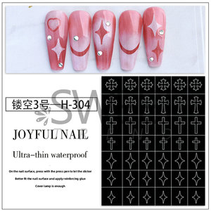 Pegatinas de uñas <span class=keywords><strong>plantillas</strong></span> para aerógrafo corazón mariposa oso estrellas hueco francés UV uñas pegatinas <span class=keywords><strong>plantillas</strong></span> aerógrafo pegatina uñas - Product Image 5