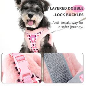 Designer de luxe XXS <span class=keywords><strong>chien</strong></span> harnais gilet personnalisé hiver <span class=keywords><strong>en</strong></span> <span class=keywords><strong>peluche</strong></span> <span class=keywords><strong>chien</strong></span> harnais et <span class=keywords><strong>laisse</strong></span> ensemble élégant polyester matériel - Product Image 4