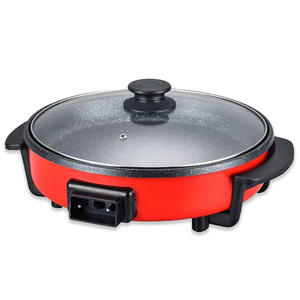 Rond Ménage Polyvalent Rouge <span class=keywords><strong>Pizza</strong></span> Pan Cuisinière Électrique <span class=keywords><strong>Pizza</strong></span> Poêle À Frire Cuisson Tartes - Product Image 1