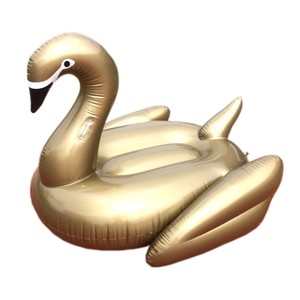 75 Inch Golden <strong>Swan</strong> Black <strong>Swan</strong> Inflatable Ride-On <strong>Pool</strong> <strong>Float</strong> Island for Kids Adults Goose Shape - Product Image 2