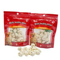 Friandises pour chiens en gros, à base de viande, riches en protéines, sans céréales, en forme d'os noué double, pour une digestion améliorée et des soins bucco-dentaires