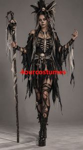 Conjunto de Capa y Sombrero Luminosos de Bruja Calabaza para Adultos, Accesorios para Baile de Salón - Product Image 3