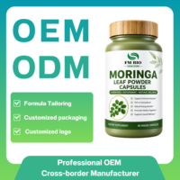 Capsules de Moringa Oleifera Naturelles, Extrait Pur de Feuilles, Complément Nutritionnel Végétalien Sans Additifs, Vente en Gros, Logo Personnalisé