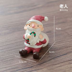 Ornements en résine, figurines d'animaux, décoration de Noël, singe, Père Noël, bonhomme de neige, mouton, cerf, lapin, ours, écureuil, cadeau, arbre de Noël - Product Image 5