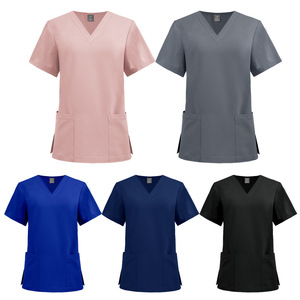 Divisa Medica Unisex a Collo a V in Tessuto Dobby ad Asciugatura Rapida, in Poliestere, per Rilevamento a Distanza, per Cliniche Dentali e Ospedali - Product Image 1