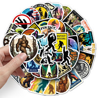 50 Pegatinas de Sasquatch de Dibujos Animados, Retro, Tendencia para Exteriores, Creativas, para Computadora, Casco, Patineta, Decoración Impermeable