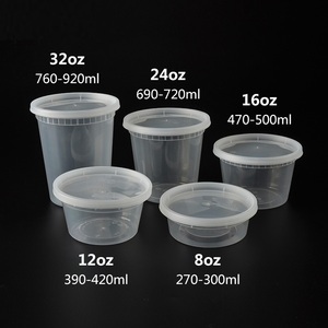 8Oz 12Oz 16Oz 24Oz 32Oz 64Oz Chất Lượng Cao Nhựa Dùng Một Lần Thực Phẩm Lưu Trữ Súp Container Leakproof Deli Container Có Nắp Đậy - Product Image 2